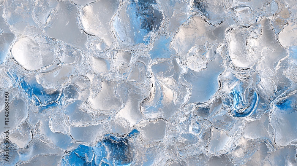 Aufkleber abstract ice texture featuring various shades of blue and white, creating a visually dynamic surface