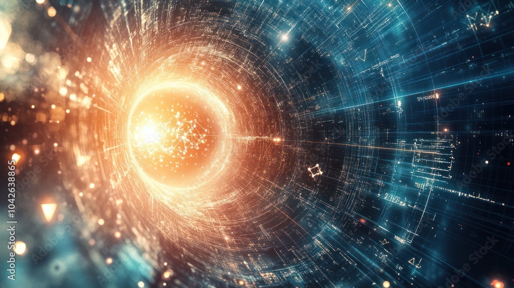 Poster conceptual image representing quantum tunneling