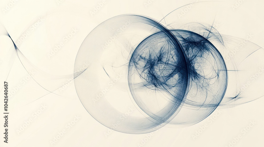 Aufkleber mesmerizing representation of quantum entanglement illustrated through two particles connected by a 
