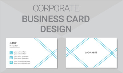 Creative modern and premium  white corporate business card design template  