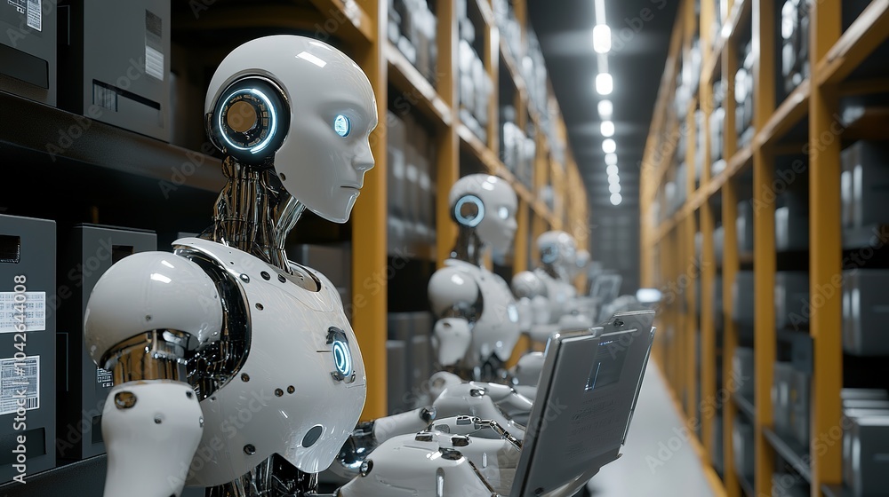 Poster robots and ai managing disaster recovery operations.
