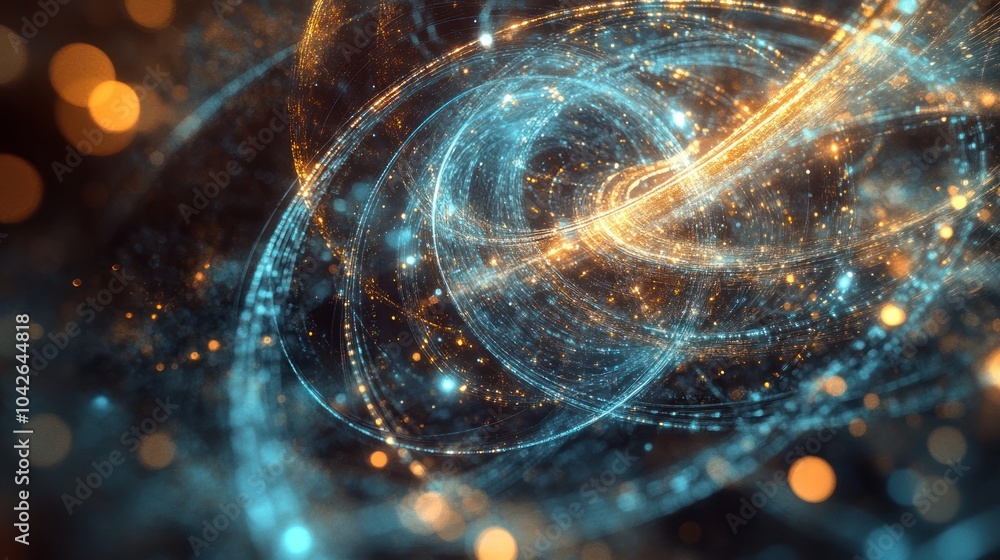 Aufkleber abstract visualization of quantum particles colliding