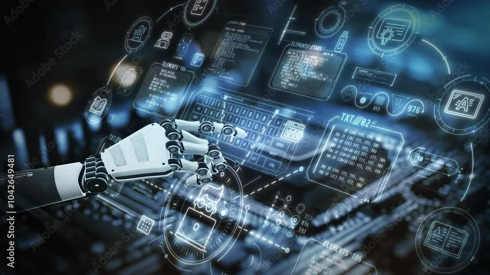 Poster the robot interacts with a virtual panel in the digital space