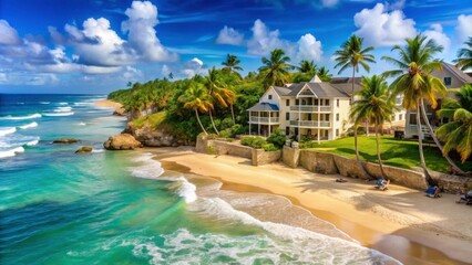 Luxurious beachfront resort in Bathsheba, Barbados, tropical paradise