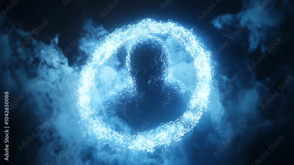 Aufkleber A mysterious translucent being enveloped in ethereal mist emanating an enigmatic glow and surrounded by enchantment