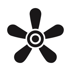 Propeller wind air ceiling fan black silhouette vector icon design