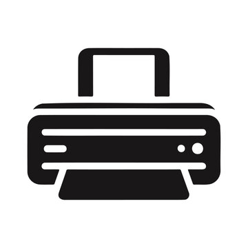 recommend clip art: Office scanner machine for document scan black silhouette icon design