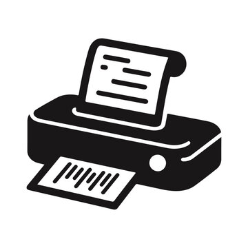 recommend clip art: Office scanner machine for document scan black silhouette icon design