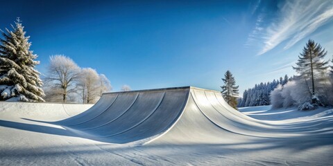 Empty winter snow halfpipe , snowboarding, slopestyle, terrain park, extreme sports, frozen, half pipe, cold