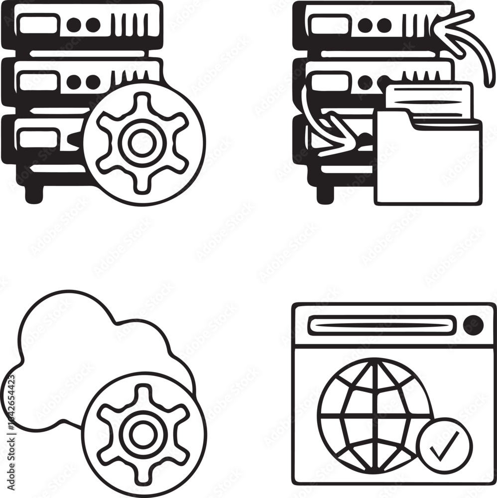 Poster web hosting vectors design