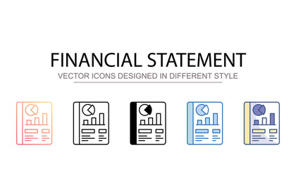 Financial Statement icon design with white background stock illustration