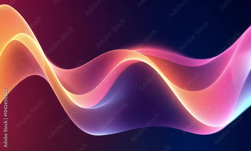 Poster colorful abstract background with wavy lines on a black background. abstract gradient color waves fo