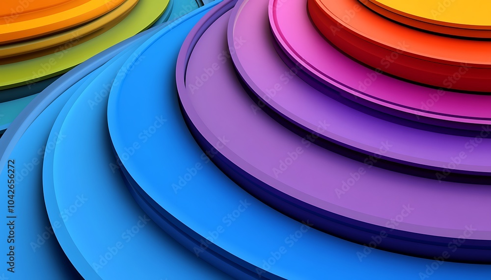 Fototapete colorful concentric circles layered in various shades, creating a vibrant visual effect and depth.