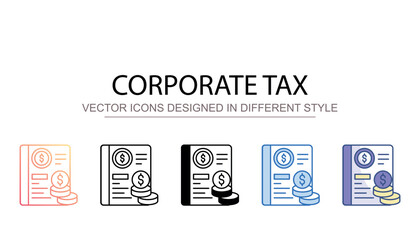 Corporate Tax icon design with white background stock illustration