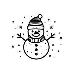 snowman vector icon with snow