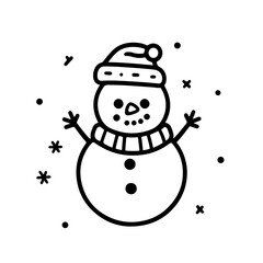 snowman vector icon with snow