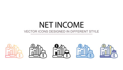 Fototapeta premium Net Income icon design with white background stock illustration