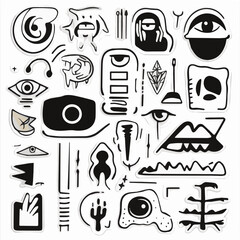 set of hand drawn illustrations