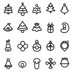 Christmas holiday vector icon sheet