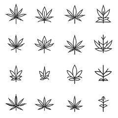 set of cannabis icons vector