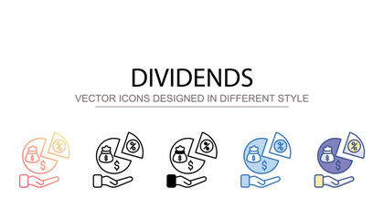 Dividends icon design with white background stock illustration