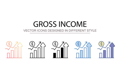 Gross Income icon design with white background stock illustration