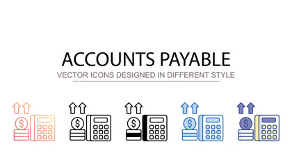 Accounts Payable icon design with white background stock illustration