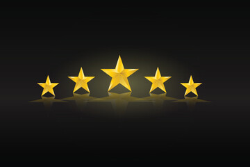 five star rating vector design  with golden design 
