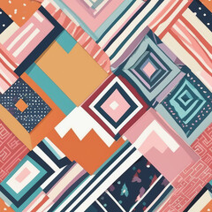 Fototapeta premium Colorful geometric patterns create vibrant and dynamic visual experience, showcasing mix of shapes and colors that evoke creativity and energy