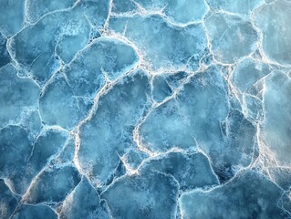 Obraz premium Stunning close-up image of fragmented ice, showcasing intricate patterns and textures, ideal for winter-themed projects or nature studies.