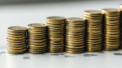 Stacked Coins Representing Financial Growth and Education