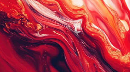 Obraz premium Abstract Red Swirl Art with Fluid Motion