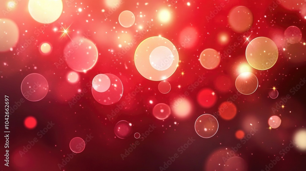 Poster bokeh lights in red background for creative projects