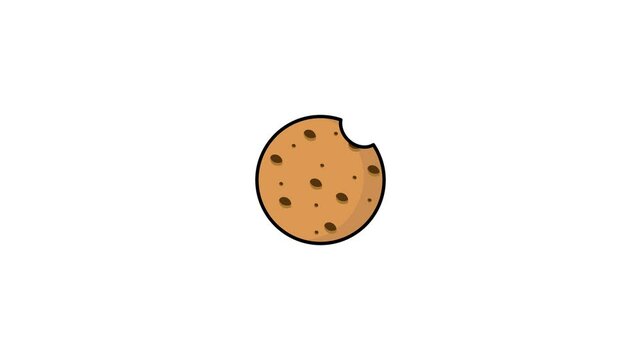 cookies icon animation video 4k , cookie eat stage.