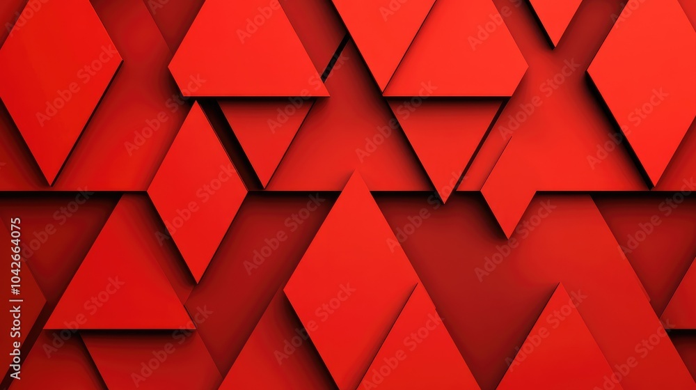Poster geometric red pattern with multiple shapes and textures
