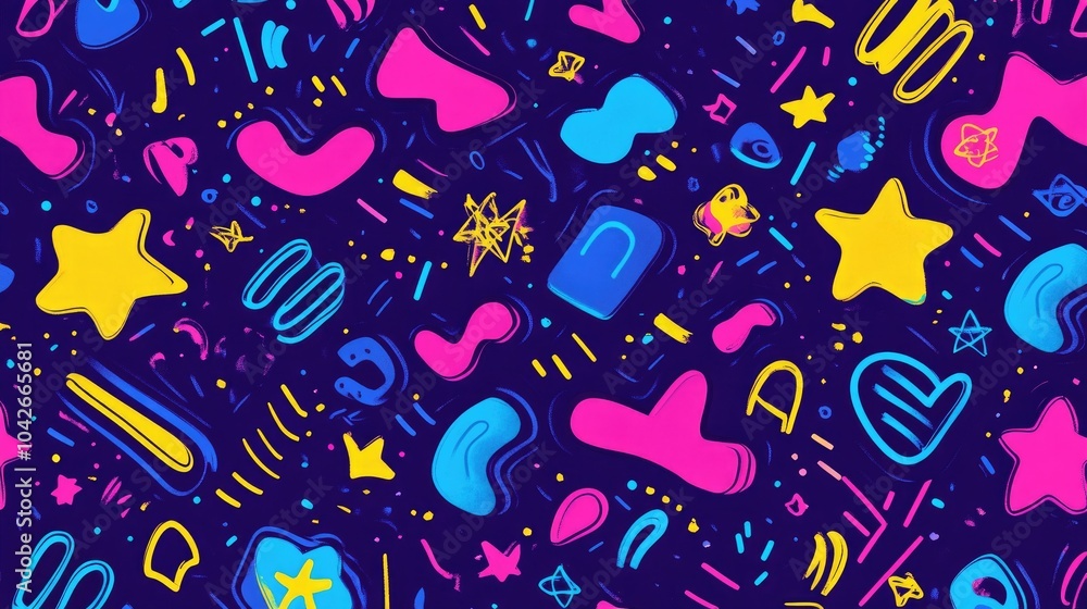 Poster colorful abstract pattern with vibrant shapes and background