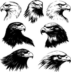 Set shilouette head eagle