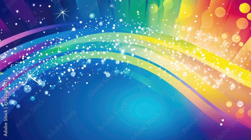 Poster colorful dynamic background with playful design elements