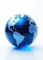 Fototapeta premium Blue Globe with White Continents 