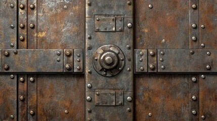 Fototapeta premium Rustic Metal Door with Detailed Texture and Design