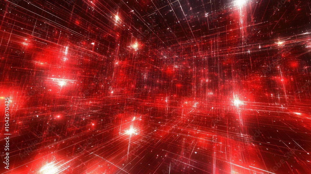 Aufkleber abstract digital red background with high-tech elements