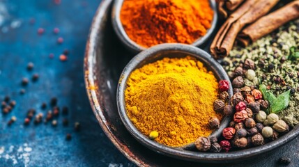 Vibrant Spices and Their Bold Textures on a Plate