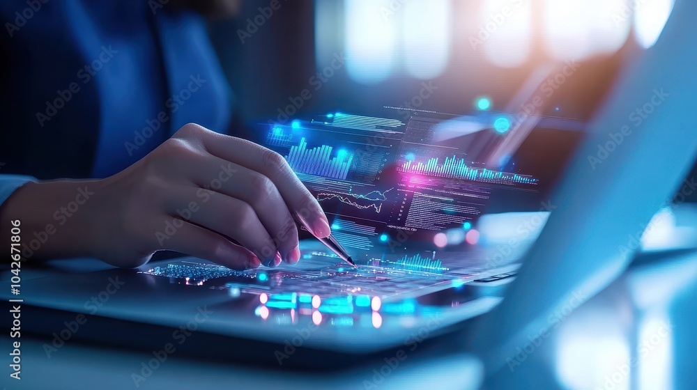 Poster innovative digital solutions exploring the intersection of technology and business analytics for enh