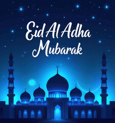 Eid Al Adha Mubarak Mosque Illustration  
