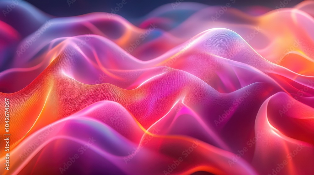 Wall mural an energetic array of intersecting, glowing waves with vibrant color shifts and smooth gradients, mo