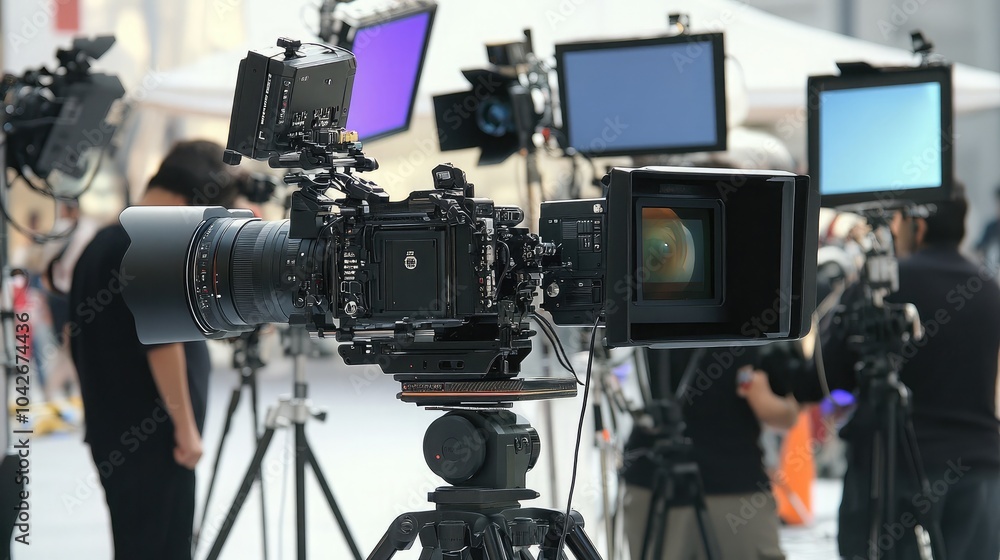 Aufkleber professional camera setup for filming in studio environment