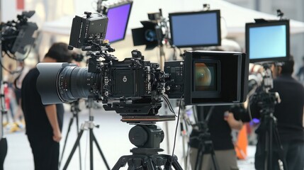 Professional Camera Setup for Filming in Studio Environment