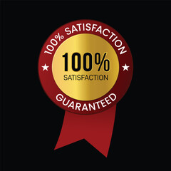 Satisfaction Guaranteed Label with Gold Badge 
