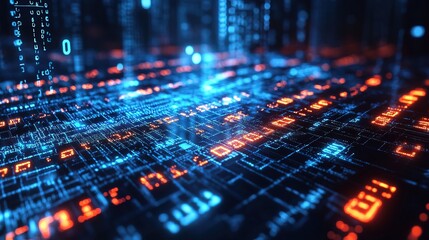 Obraz premium Digital backdround ideal for technological operations, neural networks