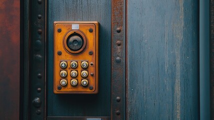 Obraz premium Security Keypad Next to Steel Door